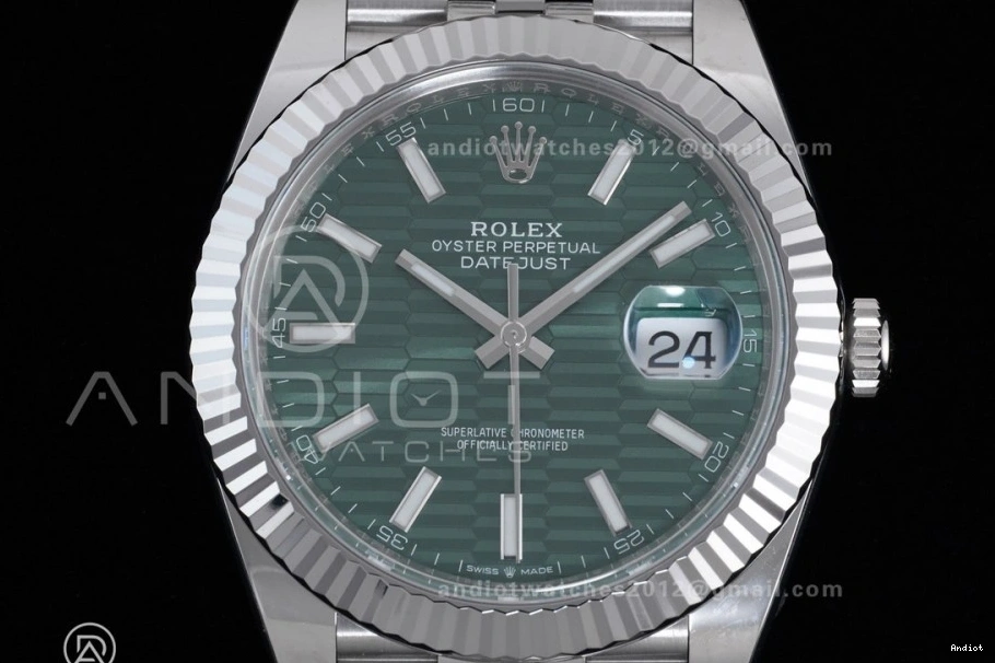 126334 Best Steel 1:1 Edition SH3235 Jubilee Bracelet DateJust Clean 41 904L on Dial Green Textured 0225